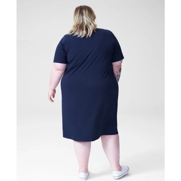 Universal Standard Tesino Washed Jersey Dress V Neck Navy Plus 18 / 20 - Picture 11 of 11